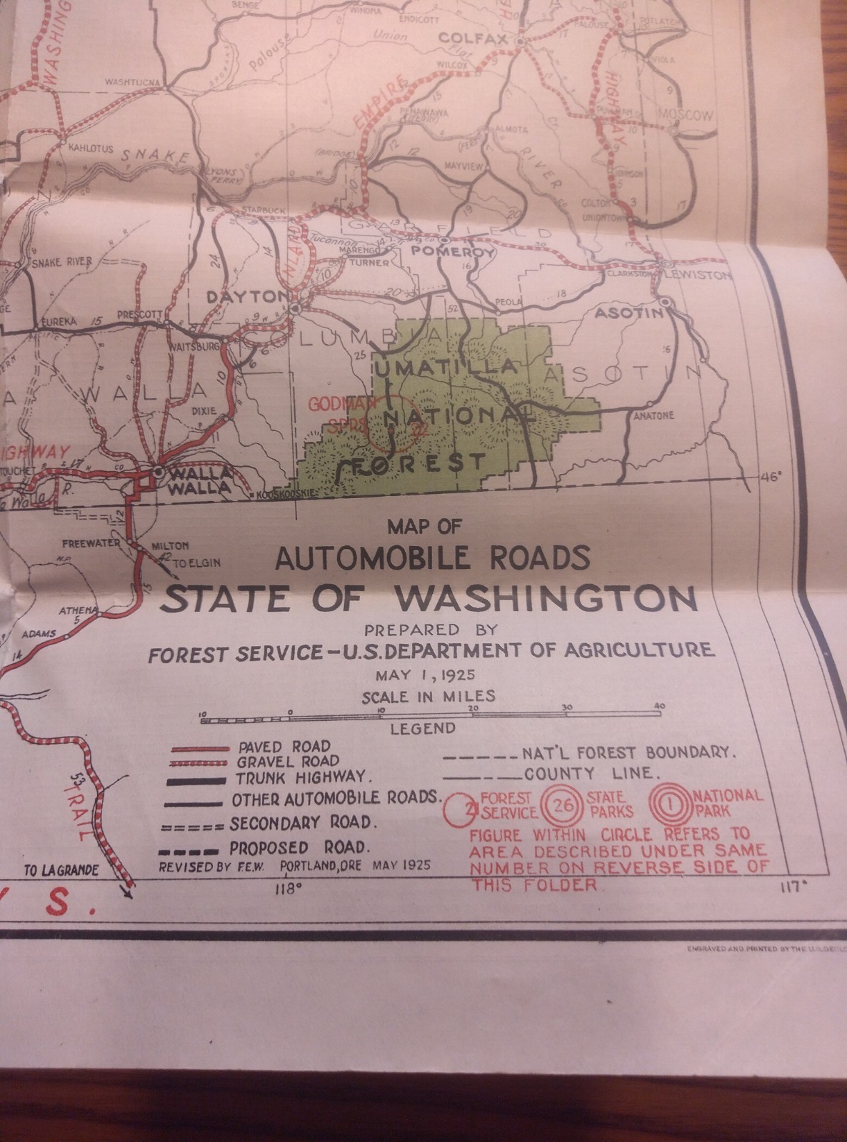 Vintage 1926 Washington State National Forests Road Map US Forest Service... Vintage 1926 Washington State National Forests Road Map US Forest Service...