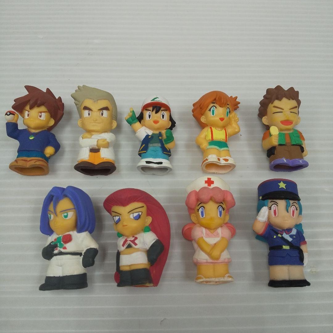 Pokemon Kids 1998 Trainer Finger Figures 9pc Ash Misty Brock Team Rocket Used
