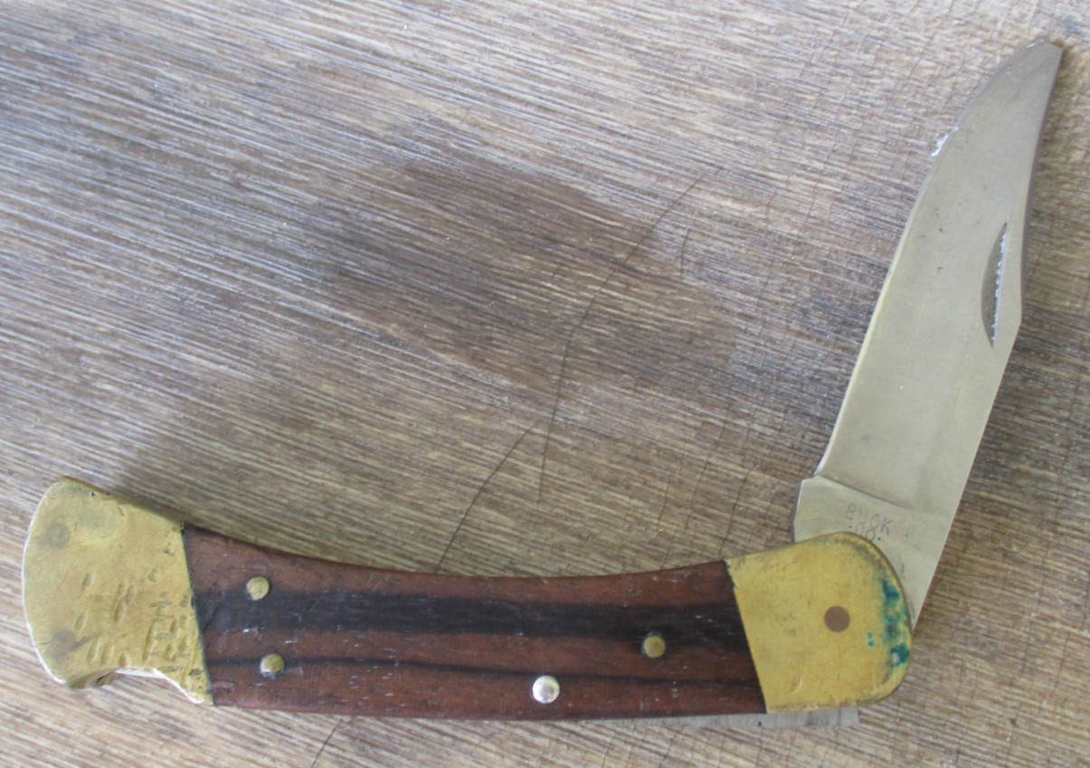Vintage Buck 110 LOCKBACK Folding Hunter Knife USA - Broken Tip / Repair Project