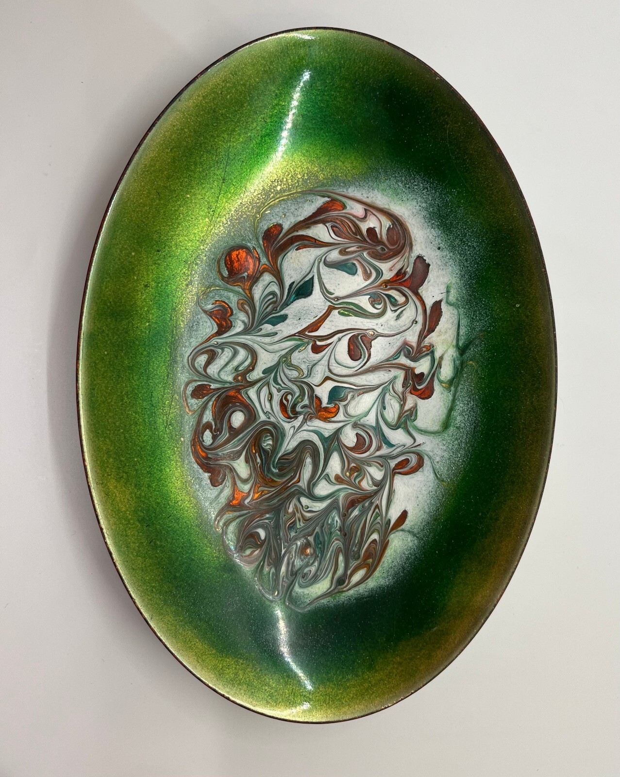 Vintage Oval Enamel Dish