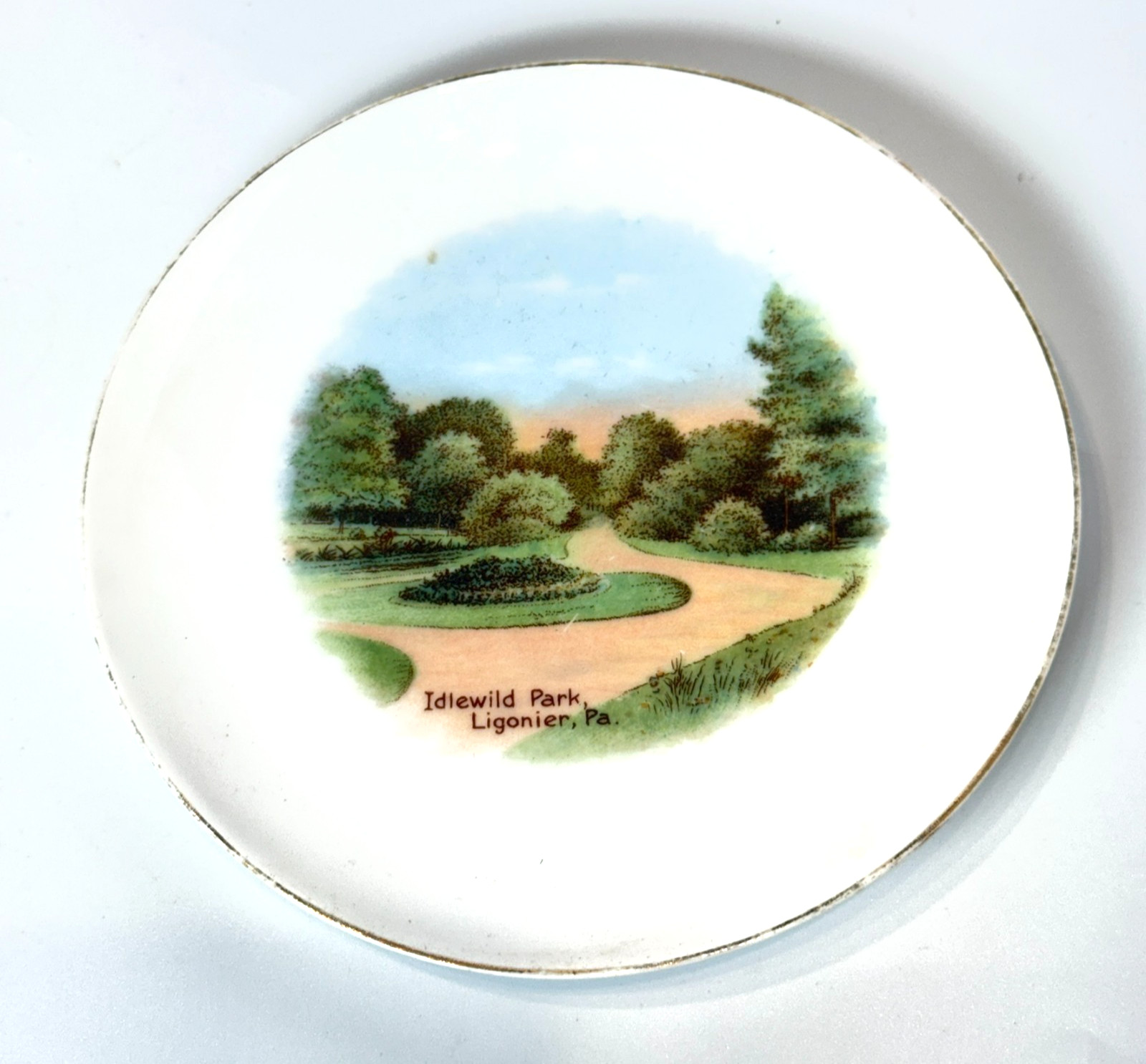 Ligonier Idlewild Park PA Pennsylvania Souvenir China TRINKET DISH PLATE Ligonier Idlewild Park PA Pennsylvania Souvenir China TRINKET DISH PLATE