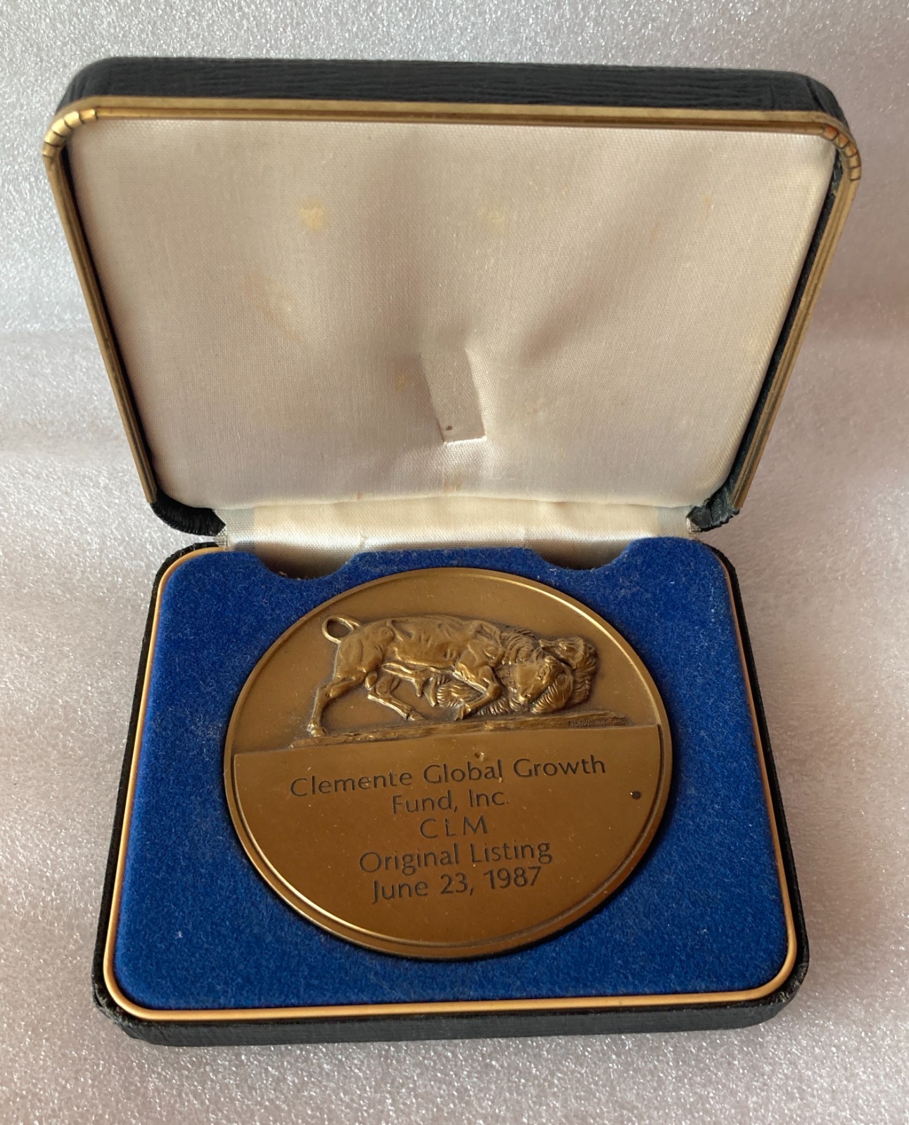 Vintage 1987 New York Stock Exchange NYSE Medal Clemente Global Growth Fund