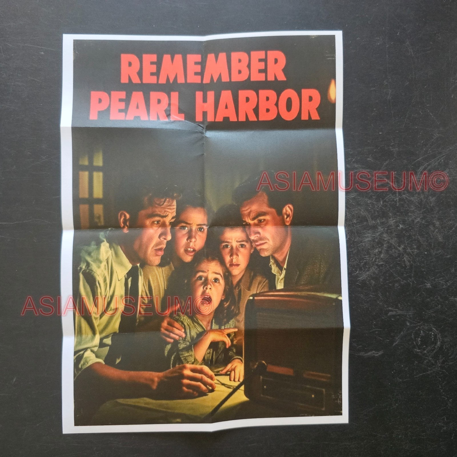 1943 WW2 USA JAPAN REMEMBER PEARL HARBOR WOMEN GIRL RADIO PROPAGANDA POSTER M666