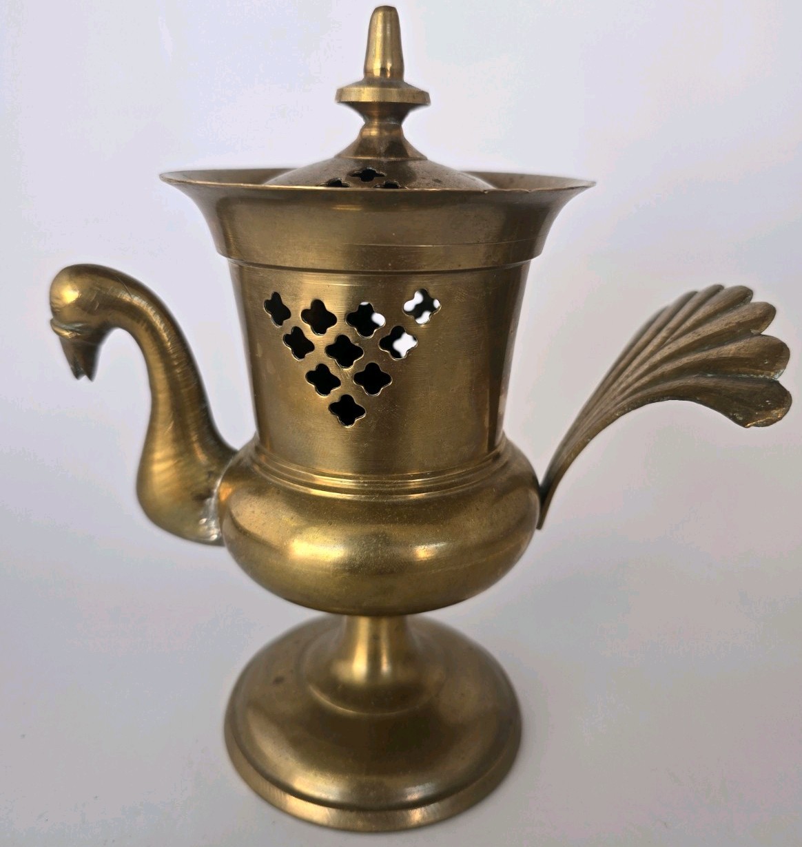 Vtg Brass Incense Burner☆Dhoop Dani / Lohan Burner☆Peacock Motif☆6.5\ Vtg Brass Incense Burner☆Dhoop Dani / Lohan Burner☆Peacock Motif☆6.5\