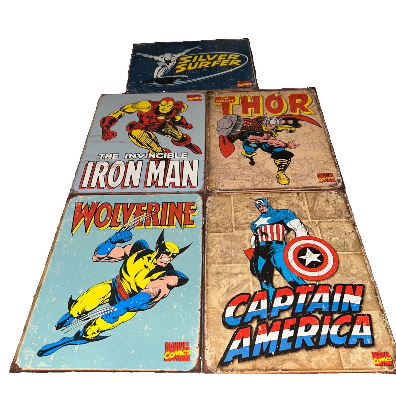 Marvel Comics Vintage Design Tin Metal Comic Book Characters 16\ Marvel Comics Vintage Design Tin Metal Comic Book Characters 16\