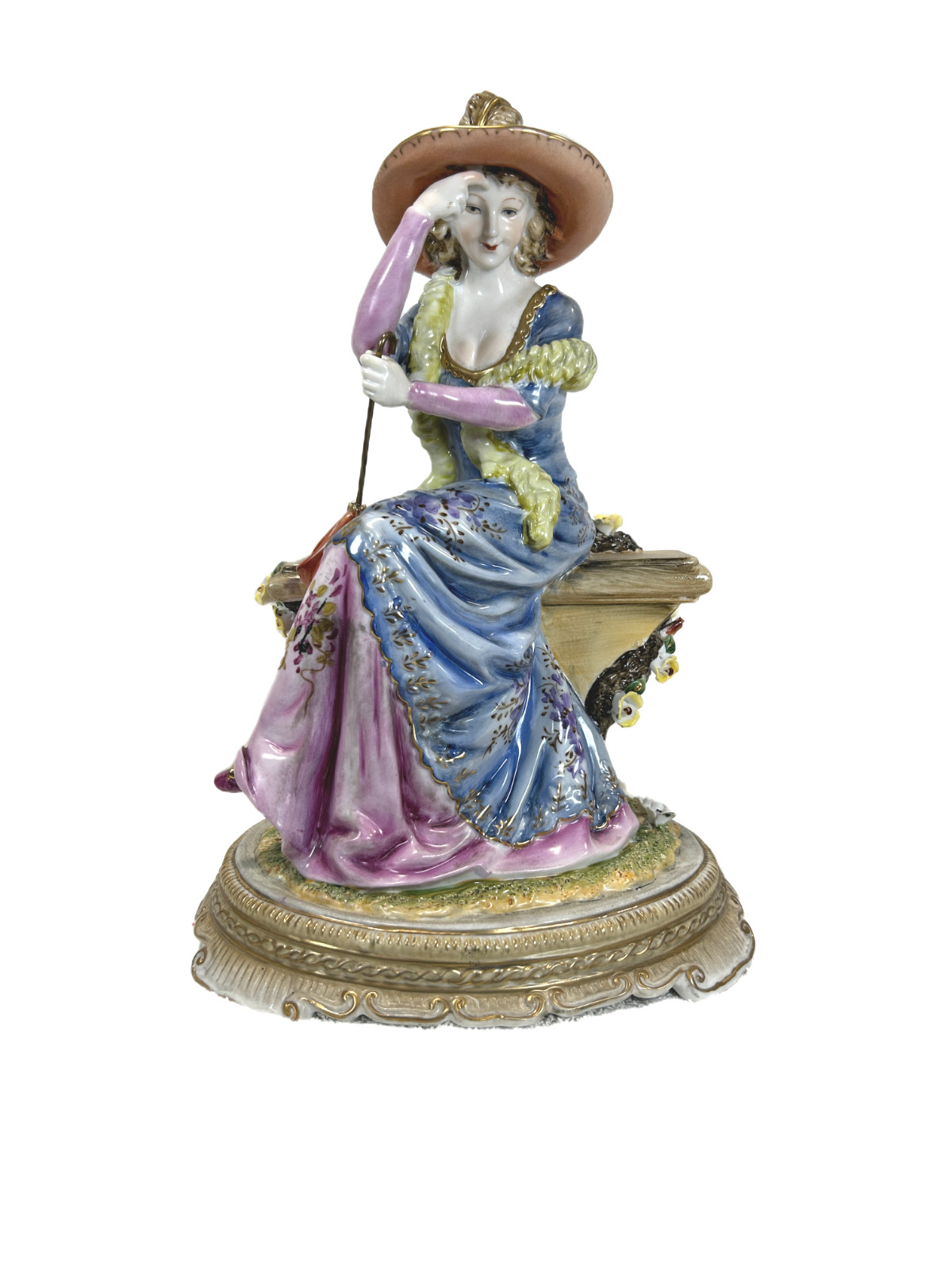 Vintage Carl Scheidig Grafenthal GDR Dresden Style Porcelain Lady Figurine