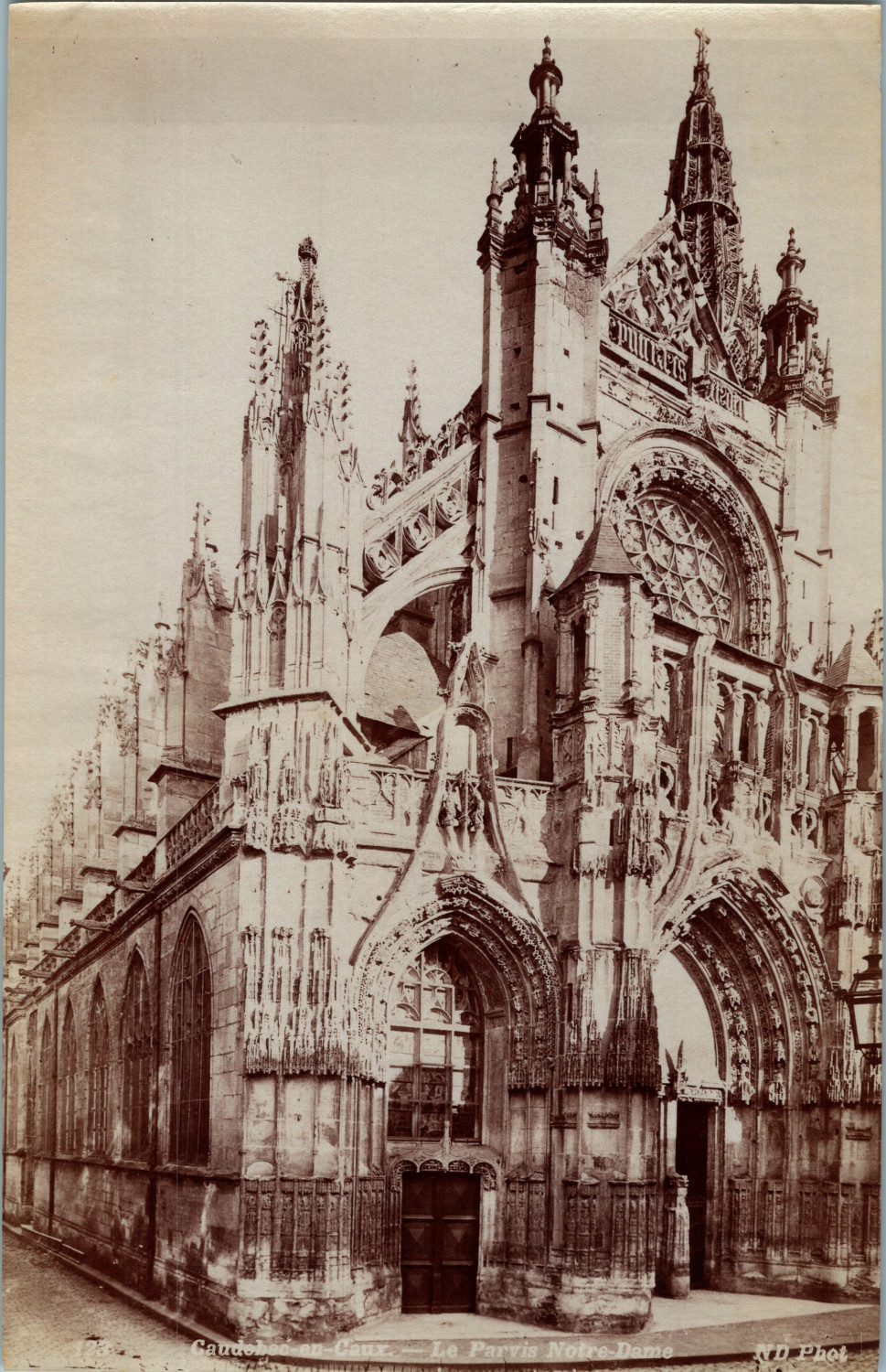 France, Caudebec-en-Caux, Notre-Dame de Caudebec-en-Caux, print, circa 1900 Tira