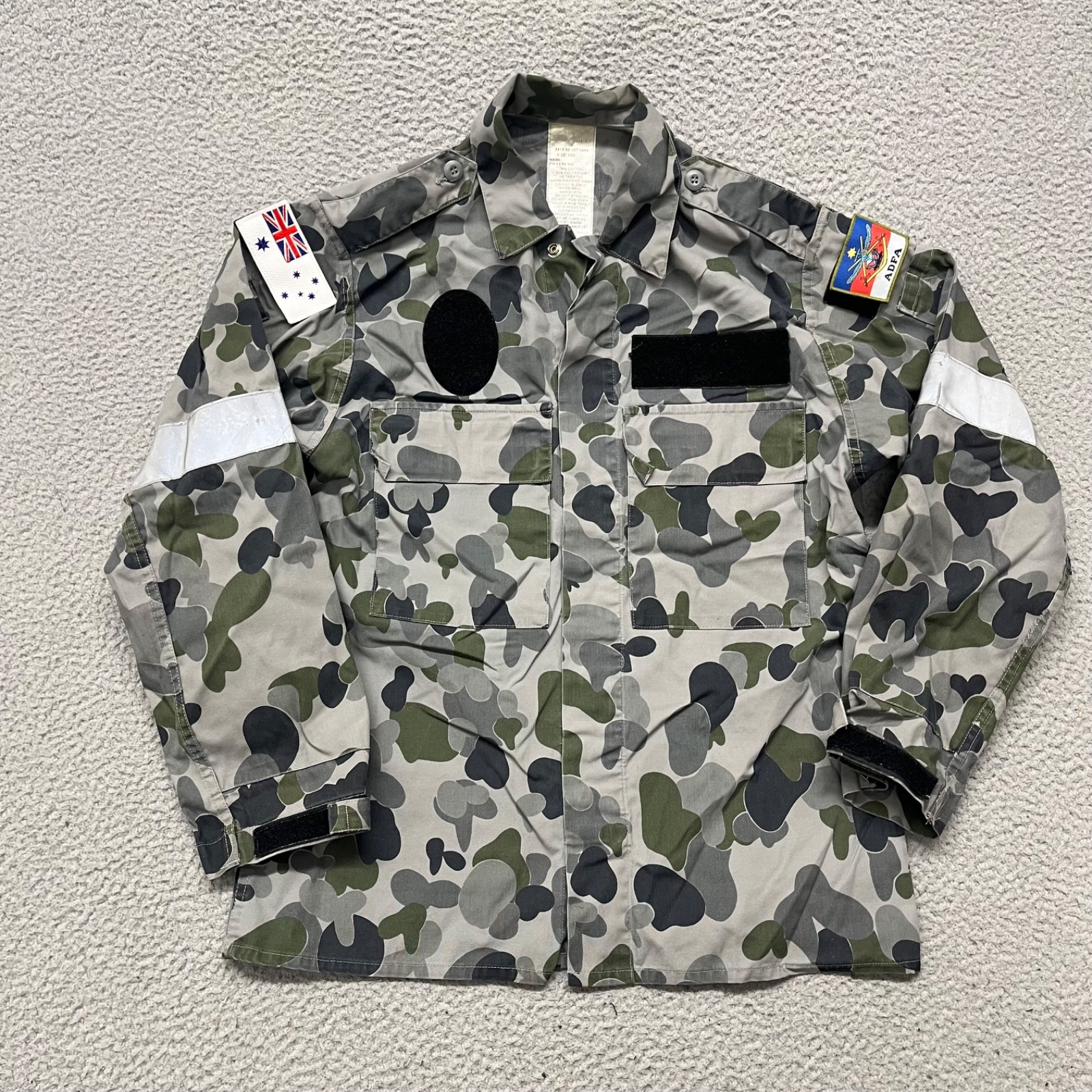 Australian Navy DPNU Auscam Combat Size 95 S Gray Camo Shirt ADFA Patches Australian Navy DPNU Auscam Combat Size 95 S Gray Camo Shirt ADFA Patches