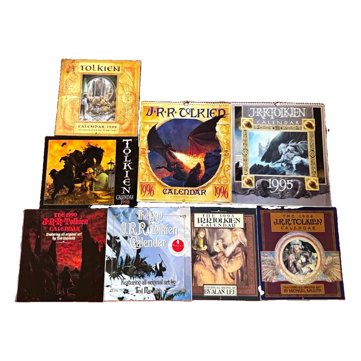 J.R.R. Tolkien Wall Calendars Lot of 8(1990s collection)