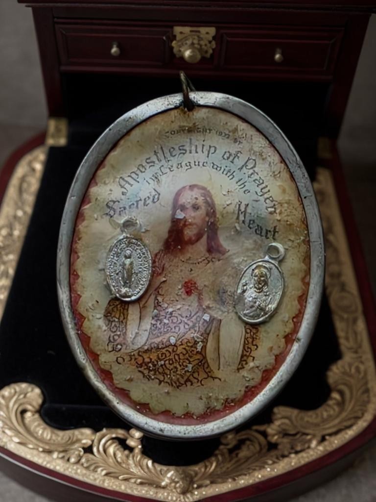 Beautiful Antique Catholic Pendant Crucifix Medals Unique Prayer Cross Pendant