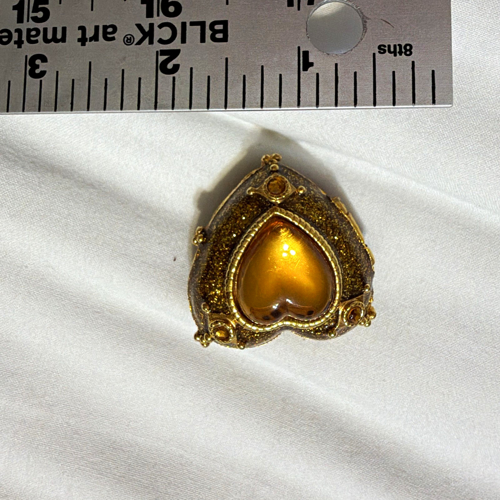 Vintage Mike and Ally Enamel Heart Shaped Trinket Box