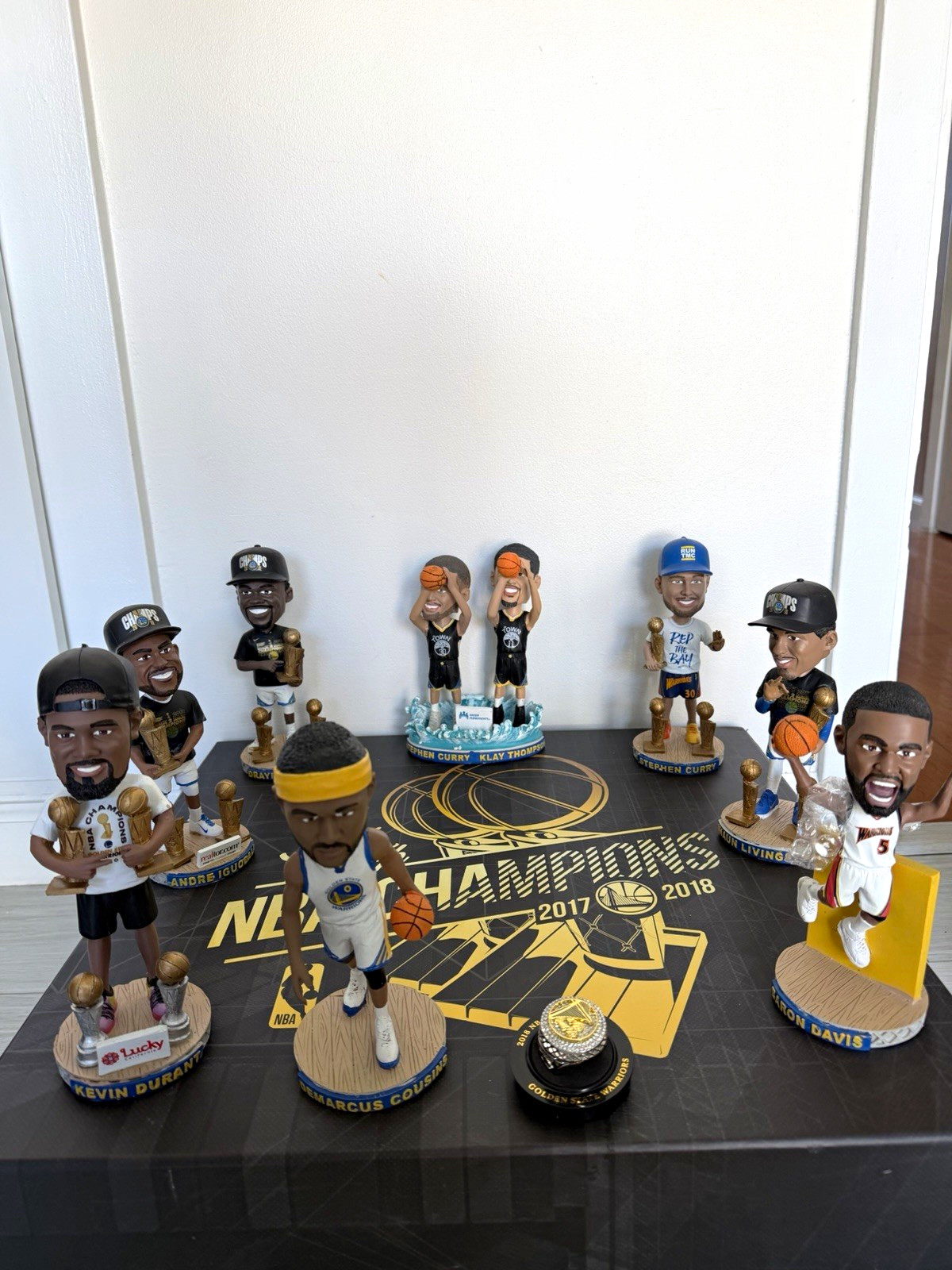 Golden State Warriors 2017-2018 Back To Back Champions Bobblehead Set