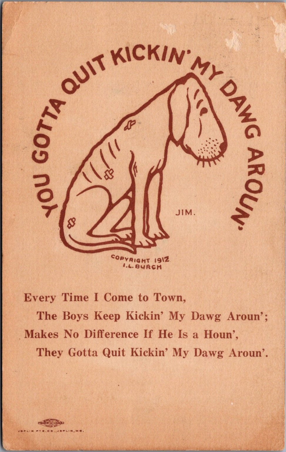 1912 Comic Postcard: 1912 Comic Postcard: