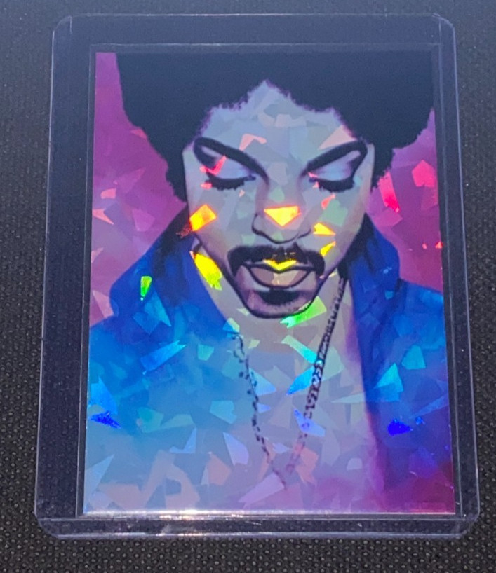 Prince Purple Art Custom Handmade Refractor Holofoil Trading Card