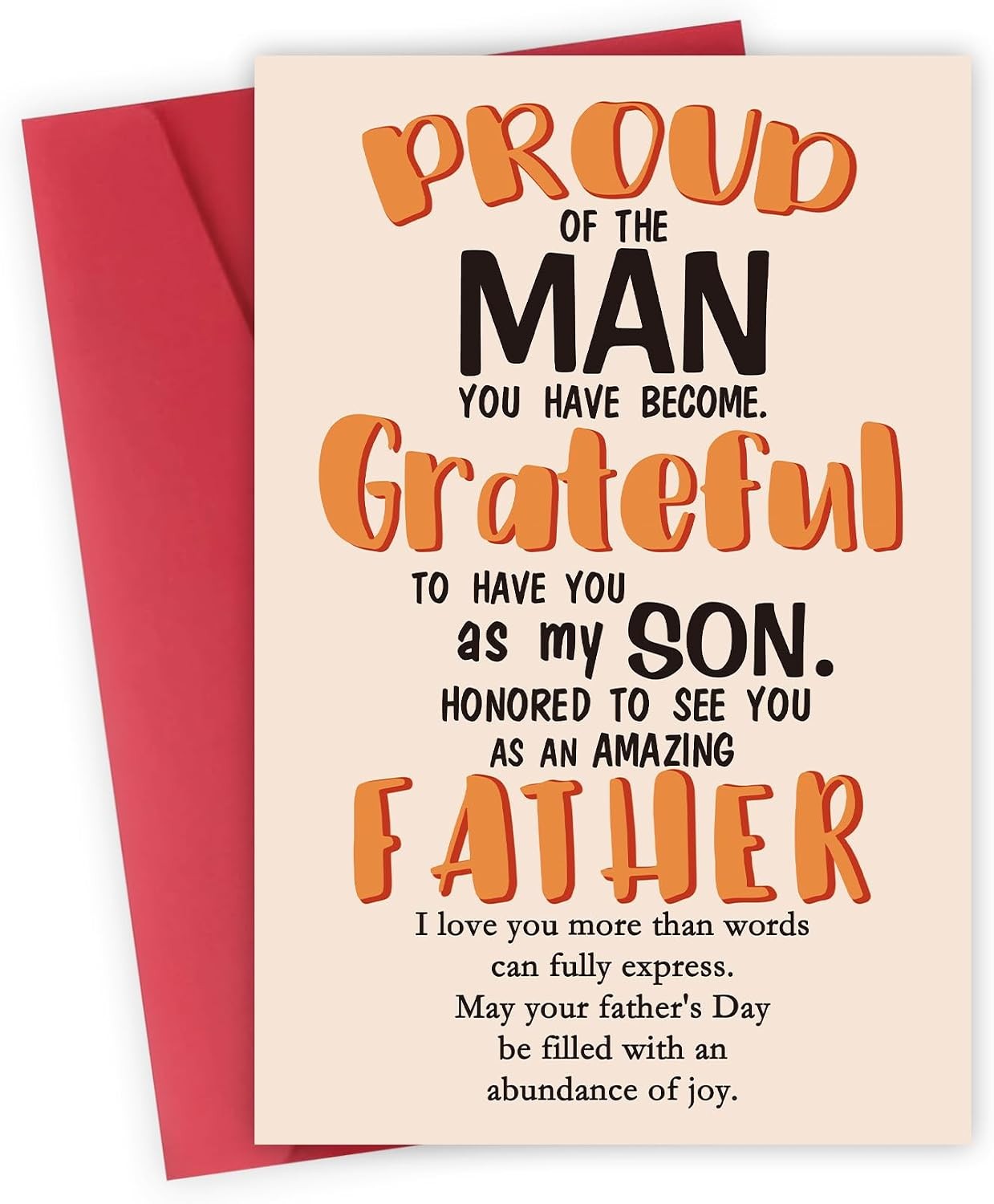 Happy Father\'s Day Card for Son - First Gift from Dad Proud Dad Card for Men