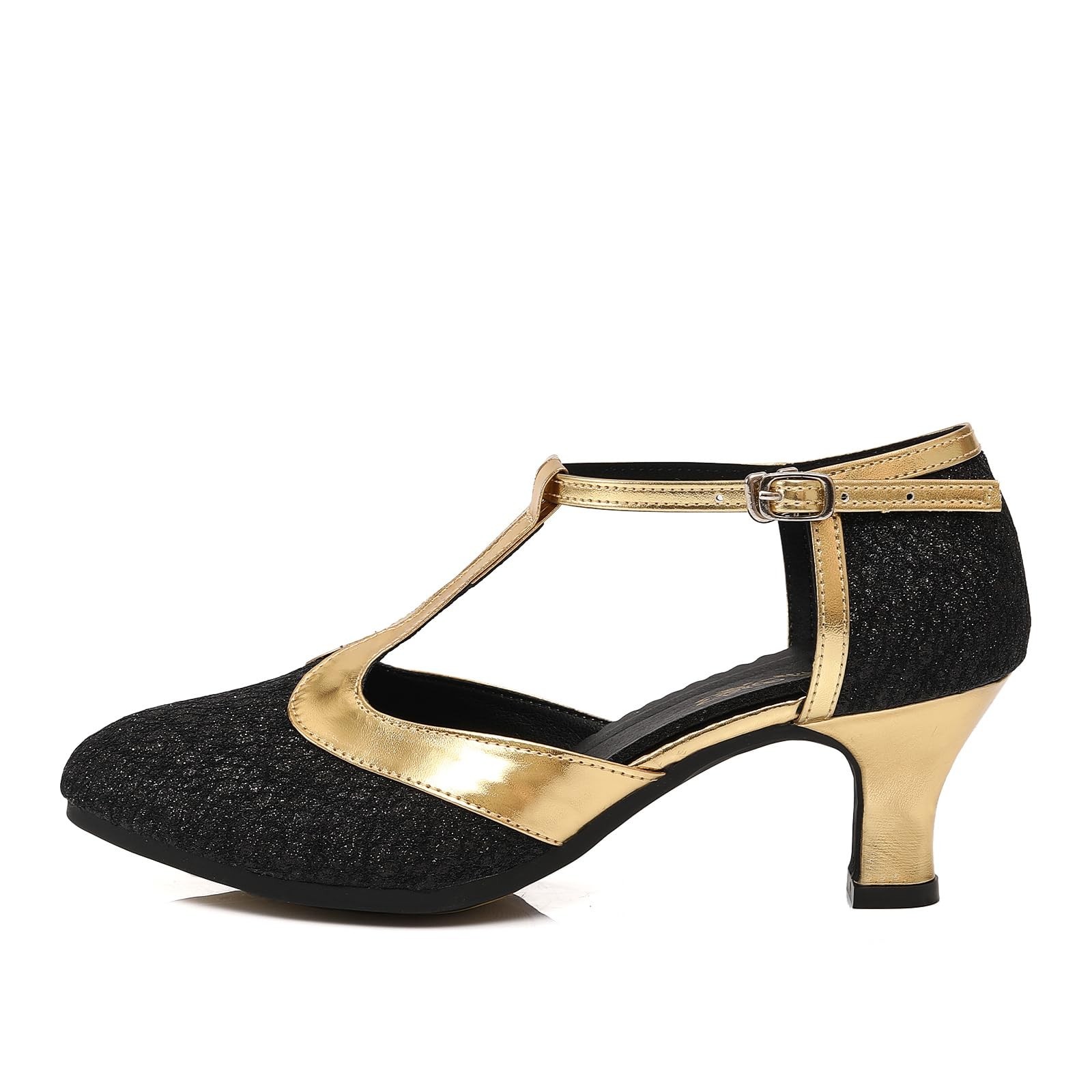 Women's Glitter Dance Shoes Flapper Gatsby 1920s Shoes 8 Black-2 Women's Glitter Dance Shoes Flapper Gatsby 1920s Shoes 8 Black-2