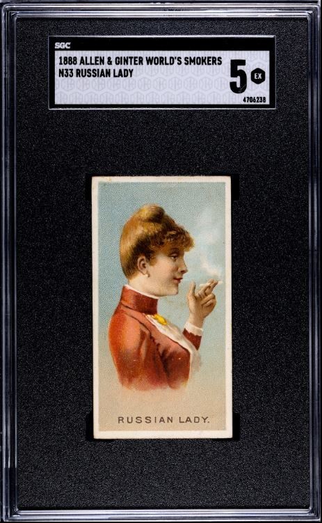  1888 Allen & Ginter World\'s Smokers (N33) Russian Lady Card SGC 5 EX