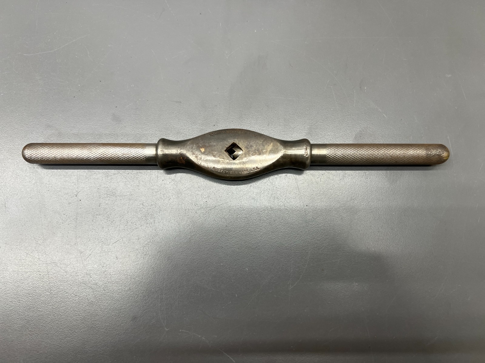 (l) VINTAGE ANTIQUE WILEY & RUSSELL LIGHTNING 52 MACHINST TAP WRENCH PAT. 1899