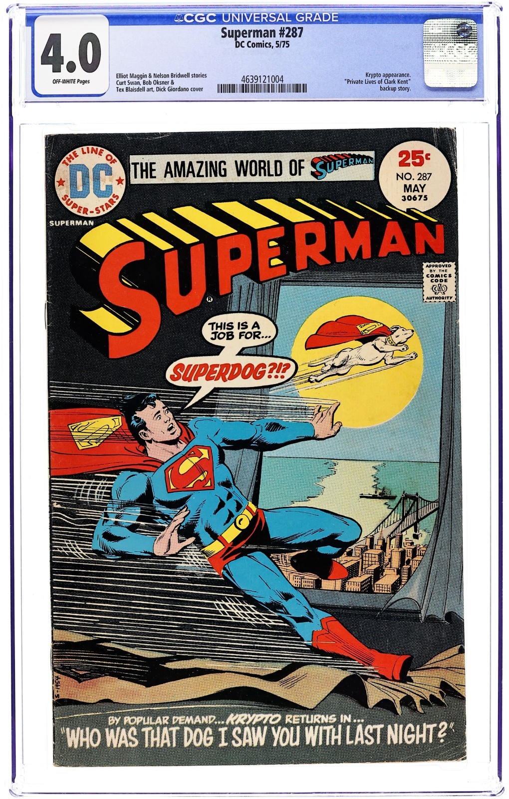 Superman #287 - 1975 - CGC 4.0 - Dick Giordano