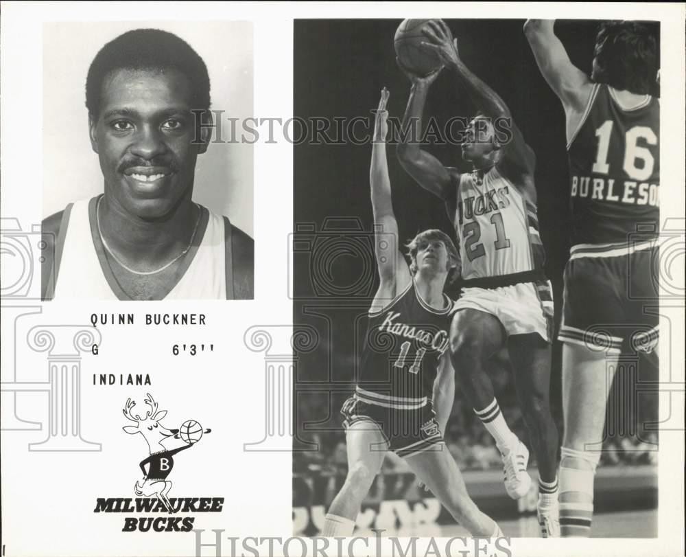 1976 Press Photo Milwaukee Bucks\' Quinn Buckner shooting against Kansas City 1976 Press Photo Milwaukee Bucks\' Quinn Buckner shooting against Kansas City
