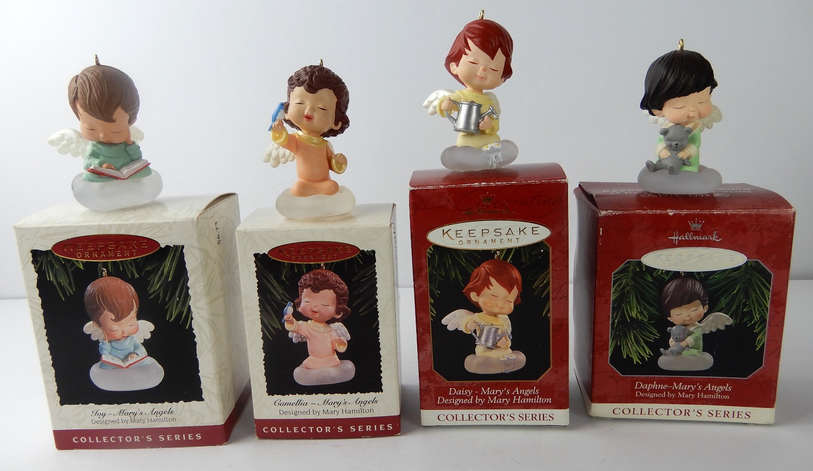 4 Vtg Hallmark Keepsake Mary\'s Angels # 6,8,10 &11 Christmas Tree Ornaments 4 Vtg Hallmark Keepsake Mary\'s Angels # 6,8,10 &11 Christmas Tree Ornaments
