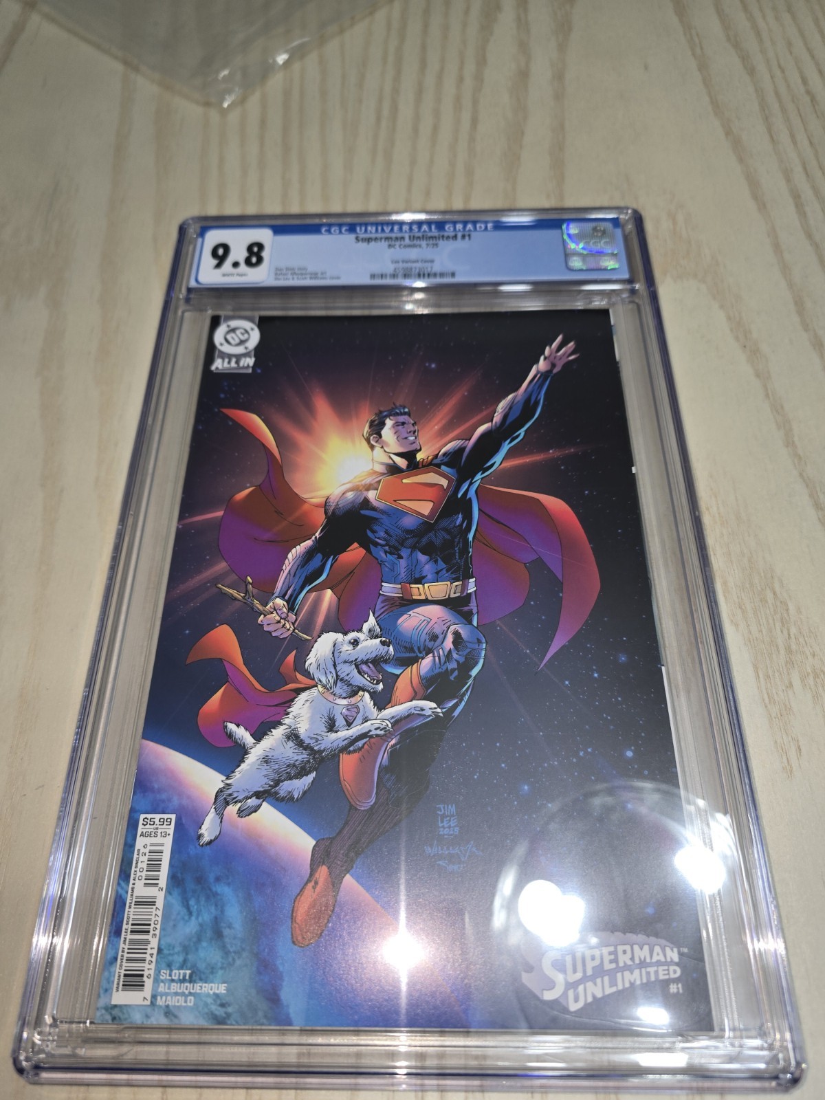 Superman Unlimited #1 CGC 9.8 Jim Lee Variant Krypto DC Comics 2025
