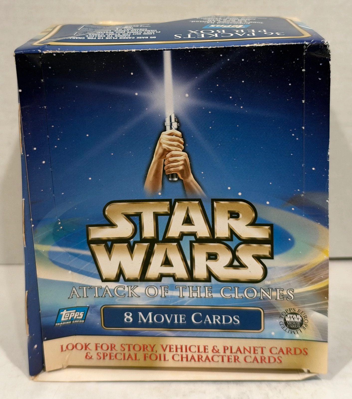 2002 Topps Star Wars Attack of the Clones Trading Card Box 36 Packs Unsealed