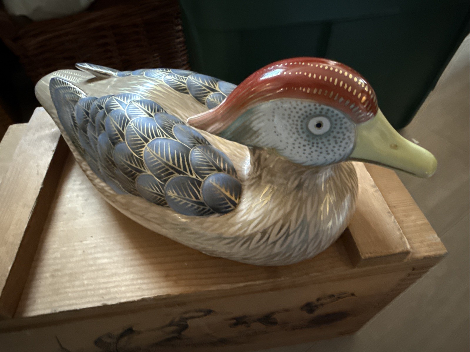 Vintage satsuma duck. 15x5x6