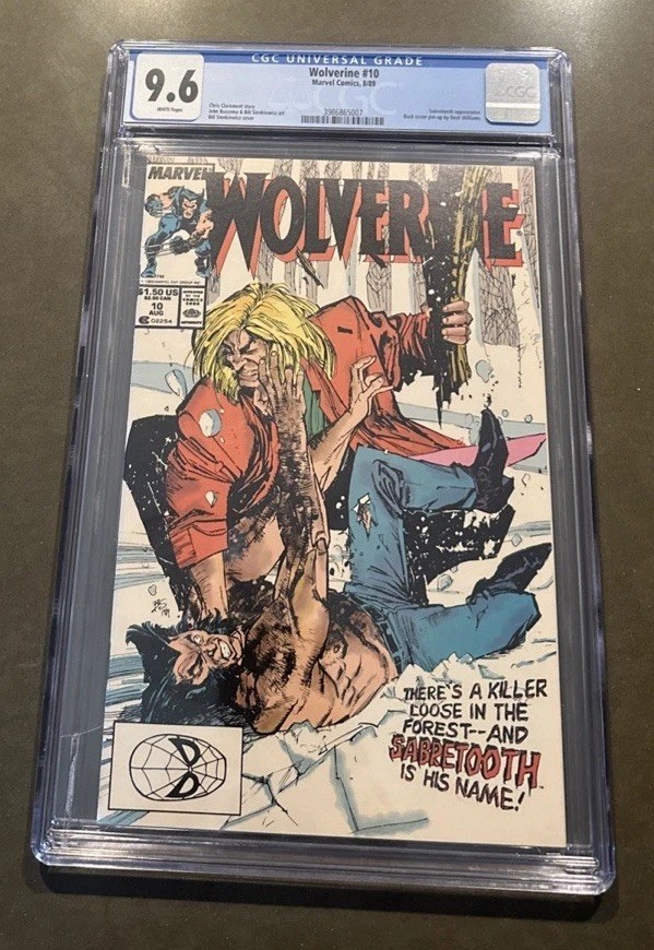 1989 WOLVERINE #10 CGC 9.6 WHITE PAGES SABRETOOTH STORY 1ST APP. SILVER FOX 1989