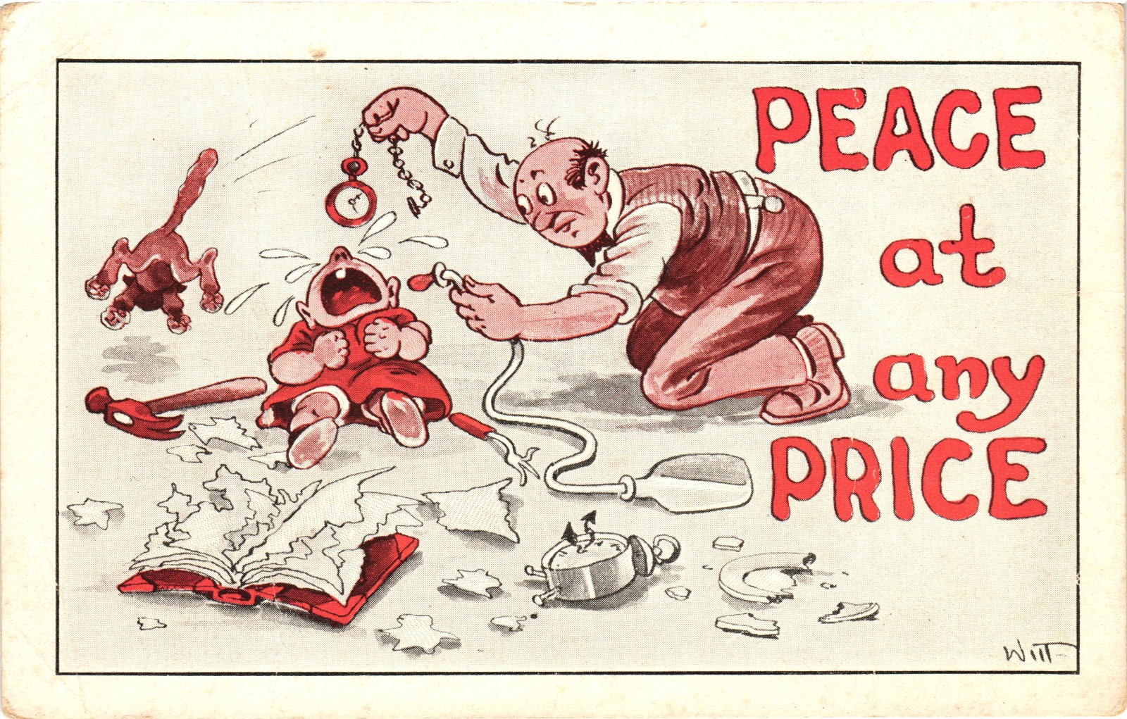 Antique Comic Postcard Peace At Any Price Baby Humor Invitation VTG Antique Comic Postcard Peace At Any Price Baby Humor Invitation VTG