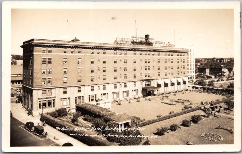 PORT ARTHUR, Ontario Canada Photo RPPC Postcard PRINCE ARTHUR HOTEL 1940 Cancel