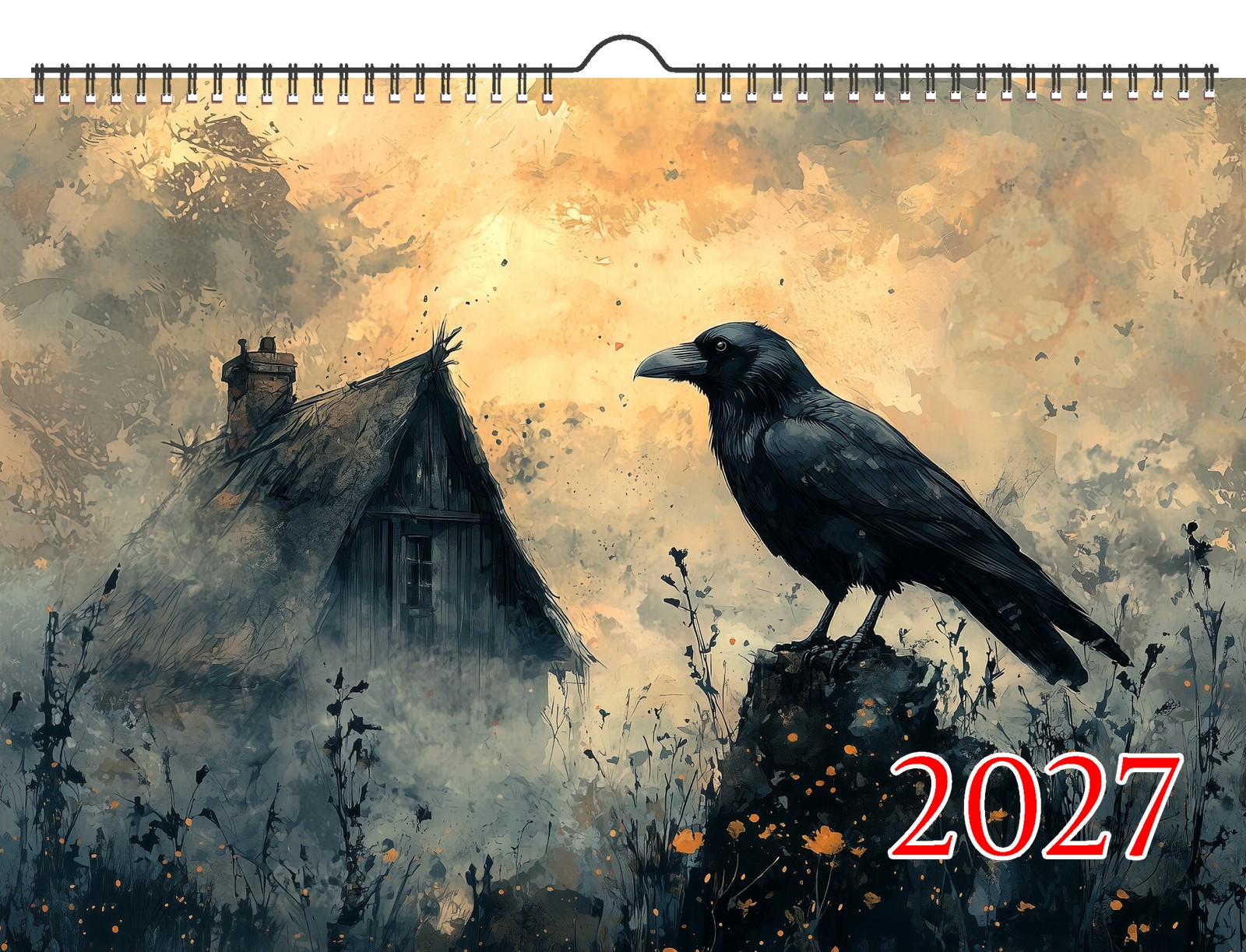 2027 Wall Calendar ~ Ravens and Ruins: Haunting Woodland Cabins with Watchful 2027 Wall Calendar ~ Ravens and Ruins: Haunting Woodland Cabins with Watchful