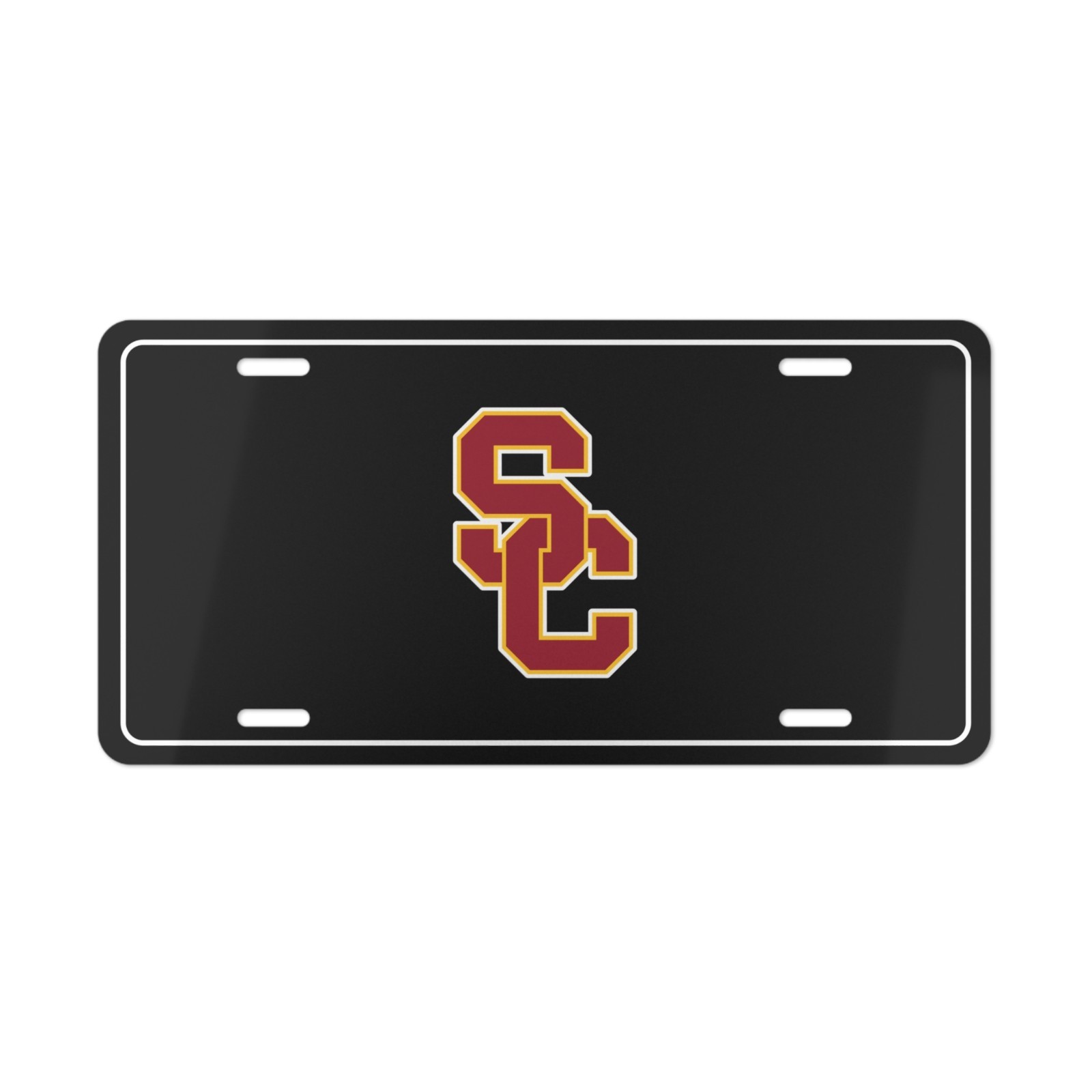 USC Trojans Vanity License Plate – NCAA College Car Tag (Black Background)