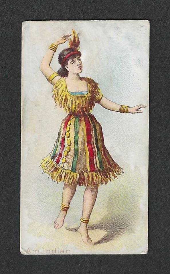 c1880\'s N186 Kimball Tobacco Card - Dancing Women Series - American Indian c1880\'s N186 Kimball Tobacco Card - Dancing Women Series - American Indian
