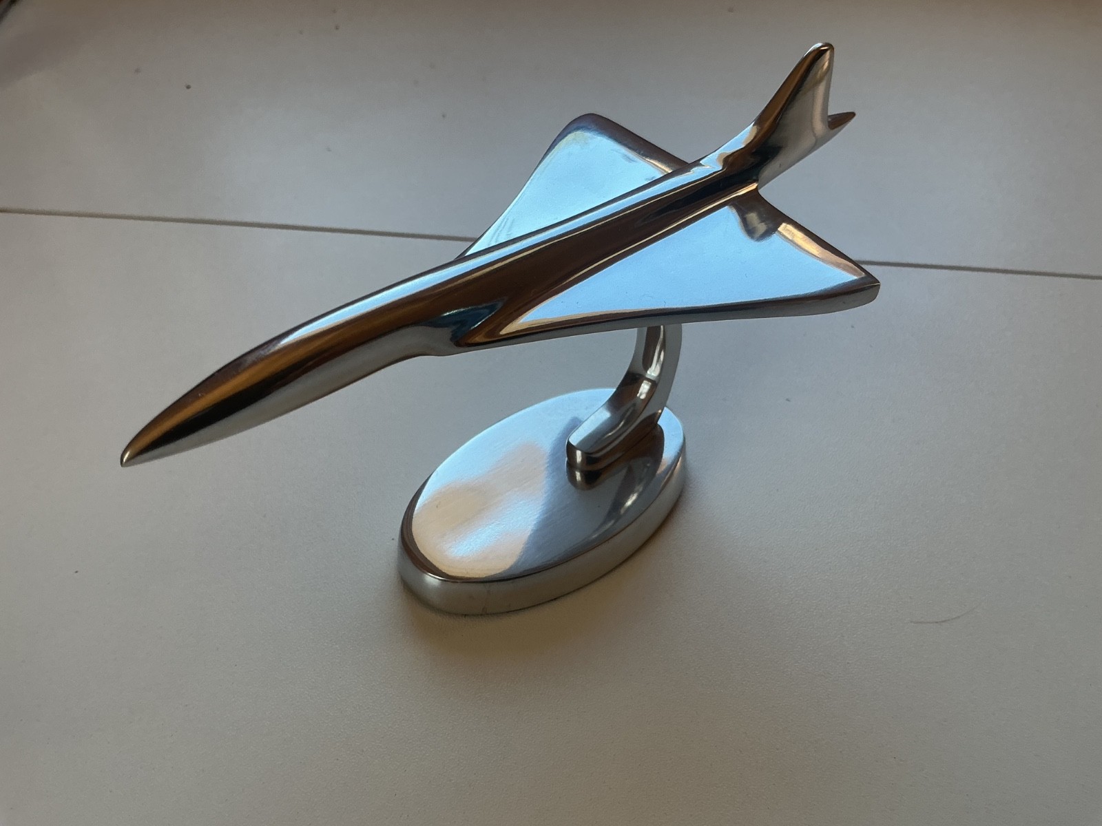 Polished Aluminum Concorde Model Iconic Aircraft Collectible  17 cms