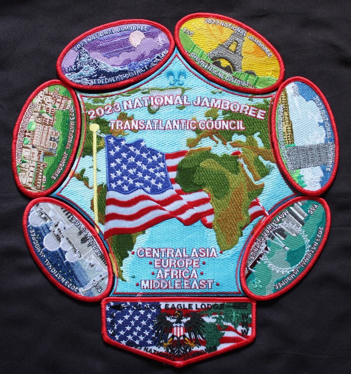 BSA TAC & Black Eagle Lodge 2023 JAMBOREE 8 PATCH SET / ONLY 100 MADE BSA TAC & Black Eagle Lodge 2023 JAMBOREE 8 PATCH SET / ONLY 100 MADE