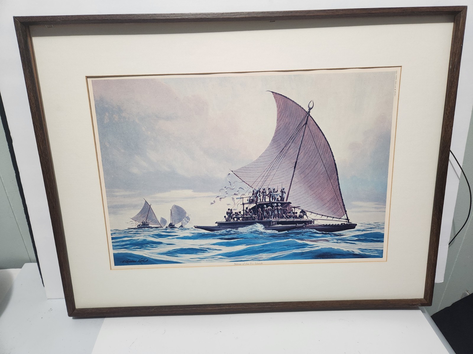 Hawaii Hawaiian Herb Kawainui Kane Art Print Ndrua of the Fiji Islands Polynesia Hawaii Hawaiian Herb Kawainui Kane Art Print Ndrua of the Fiji Islands Polynesia
