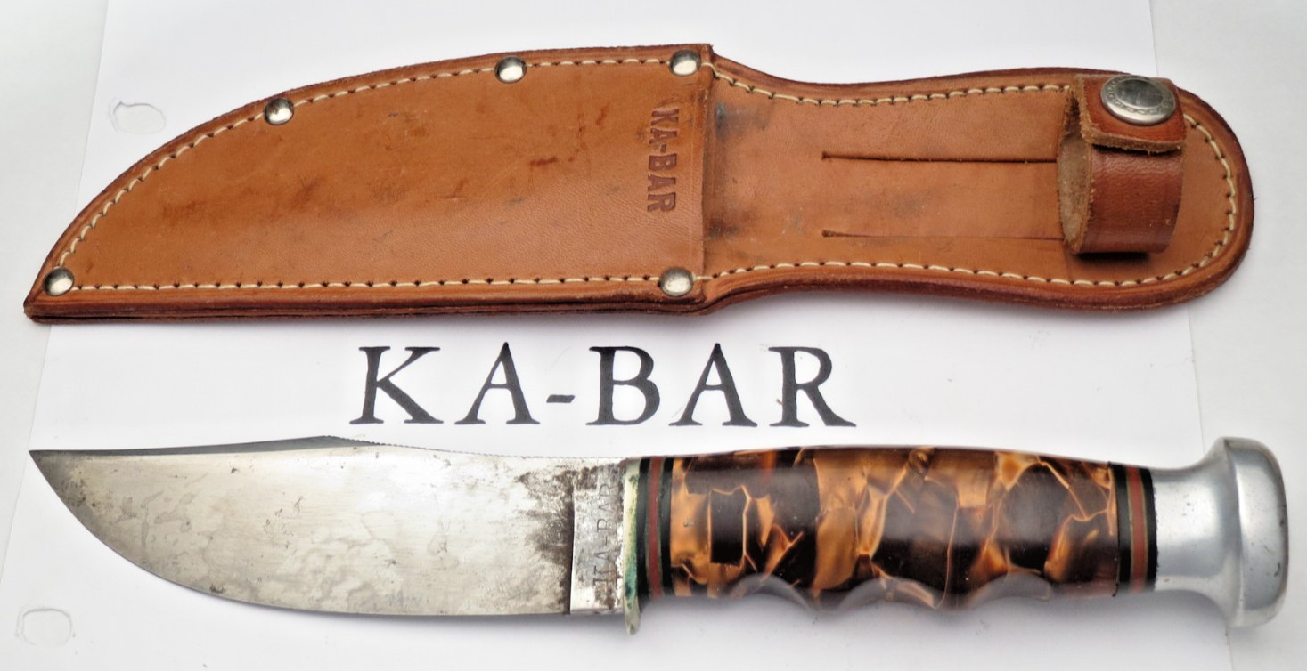 Antique 1920's to WWII KA-BAR UNION CUTLERY Hunting Knife Great Handle - Unused