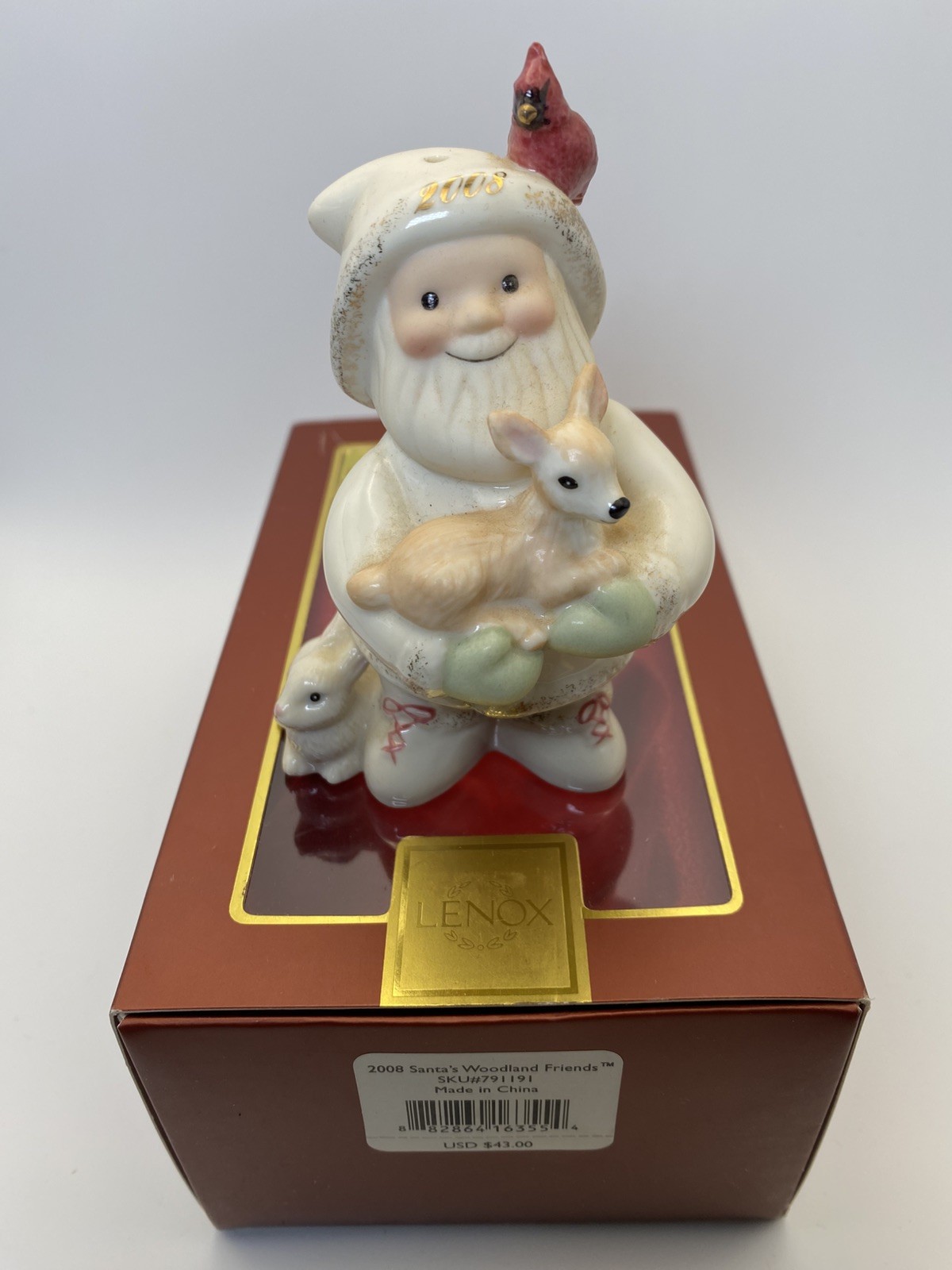 Vintage Lenox 2008 Annual Santa's Woodland Friends Christmas Ornament with Box