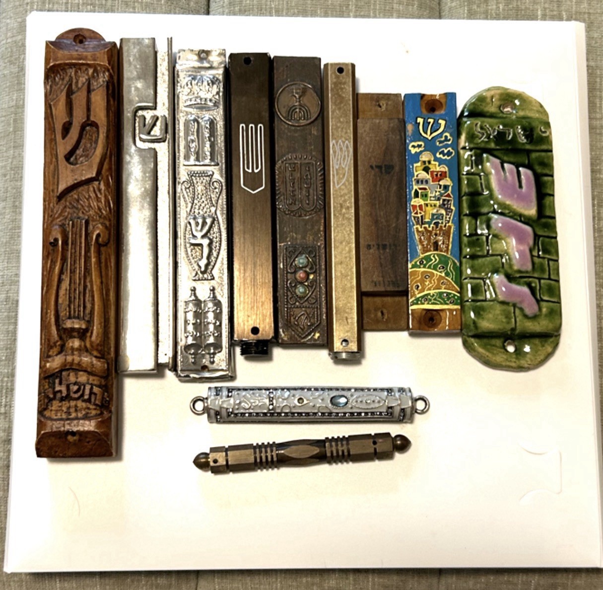 Big Lot Of Vintage Israeli Mezuzahs