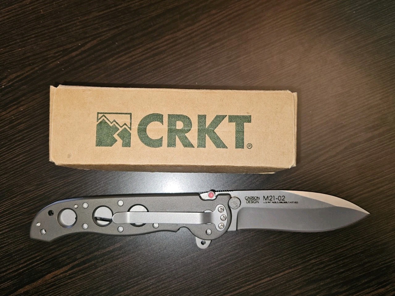 CRKT M21-02 Carson Design Folding Knife W/ Box - Aluminum Tactical Pocket Knife