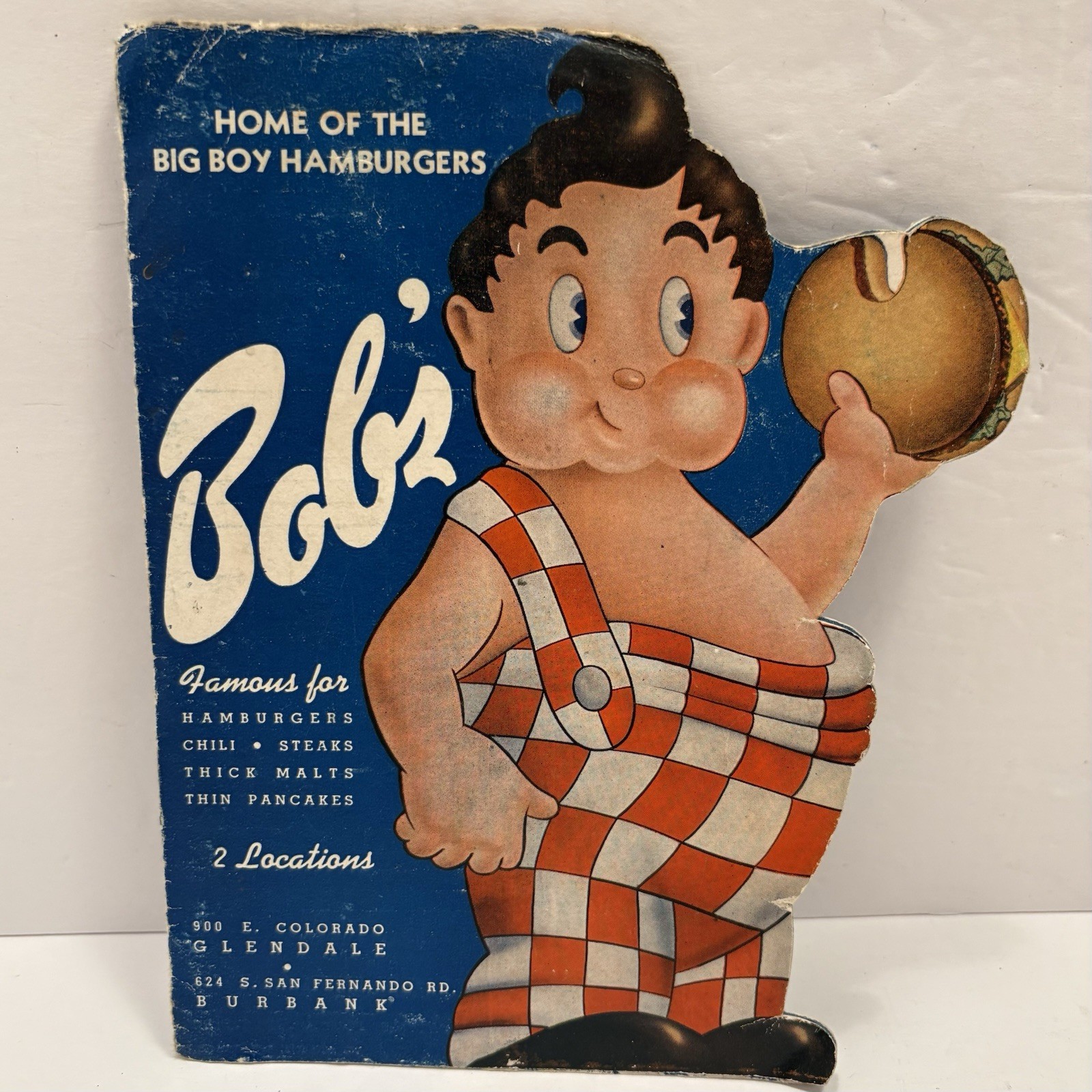 Vintage Bob’s Big Boy Die Cut Menu Glendale & Burbank Restaurant Ephemera Vintage Bob’s Big Boy Die Cut Menu Glendale & Burbank Restaurant Ephemera