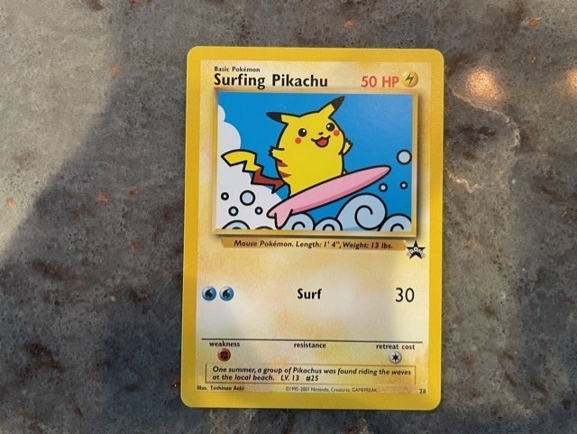 Surfing Pikachu #28 Black Star Promo Pokemon Card Wotc Never played
