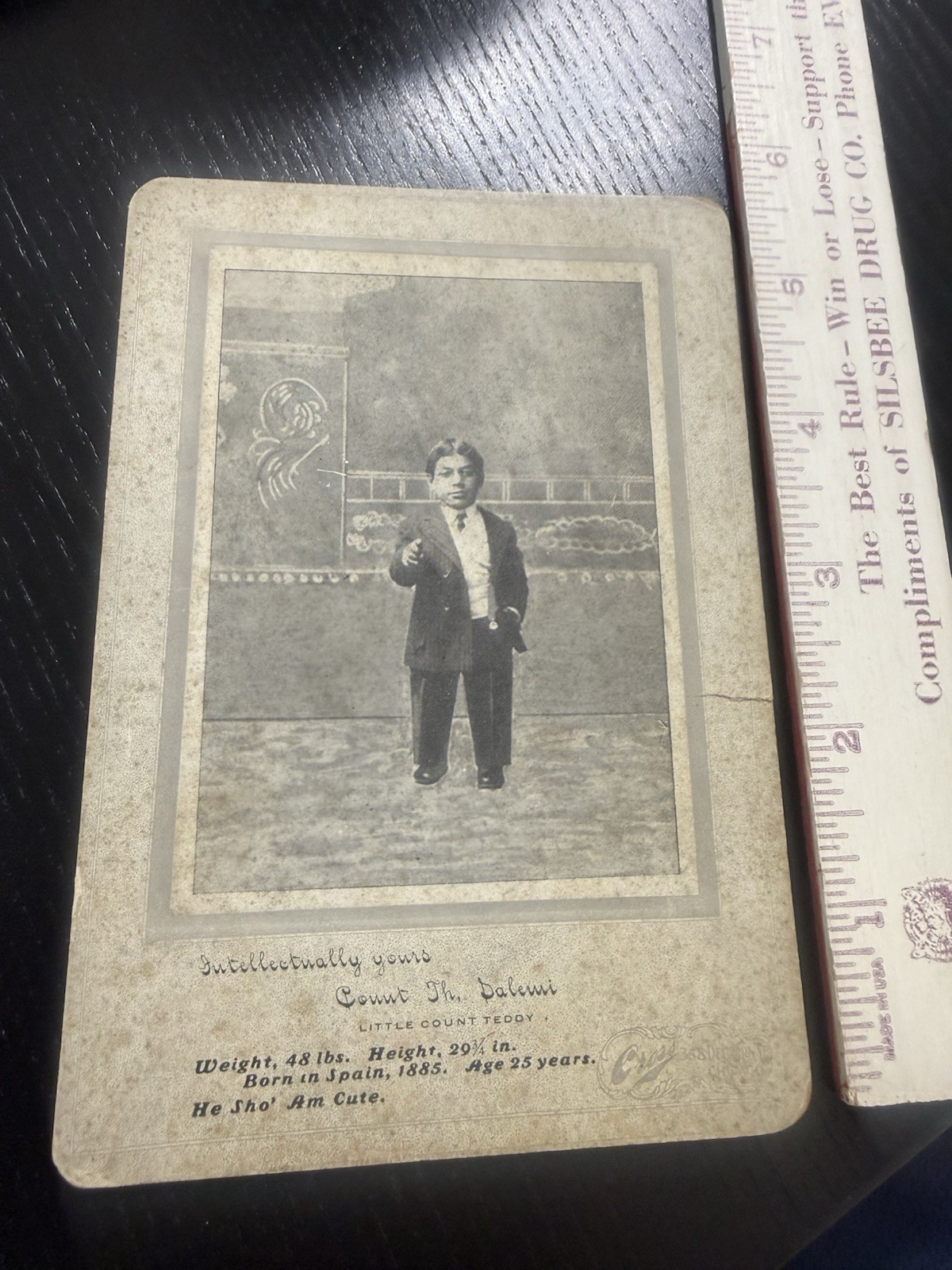 Circus Sideshow CC Pic Worlds Smallest Man Count Salemi Little Teddy Old Vintage