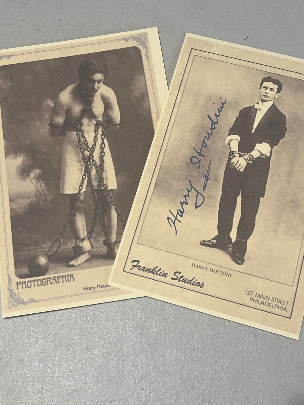 Harry Houdini Reprint Cabinet Cards, Set of two, You Get Both