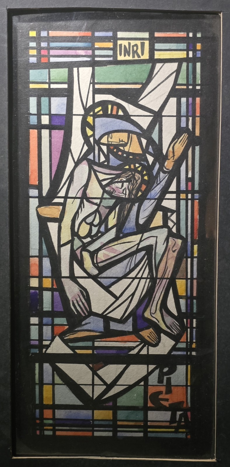 AL CAPONE CHICAGO OUTFIT STAINED GLASS ART QUEEN OF HEAVEN CEMETERY CATHOLIC IL