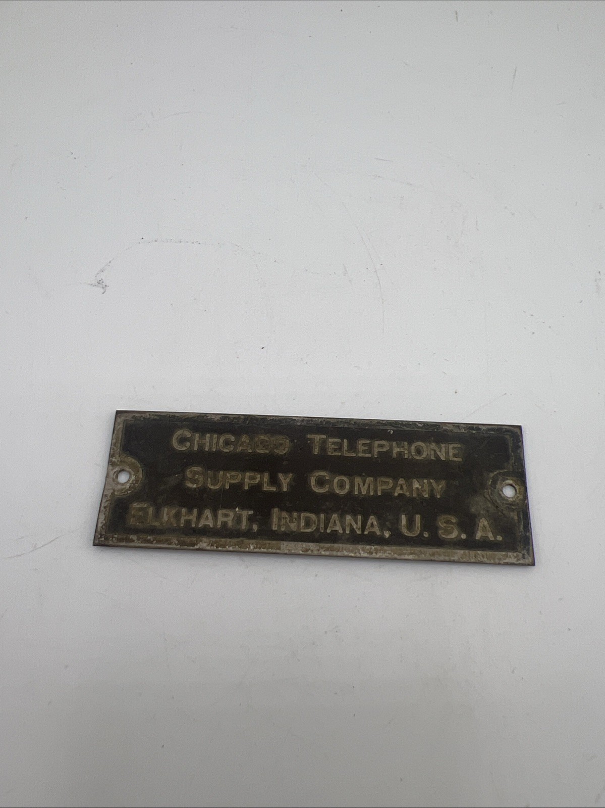 Vintage Chicago Telephone Supply Co. Elkhart, Indiana USA Nameplate Vintage Chicago Telephone Supply Co. Elkhart, Indiana USA Nameplate
