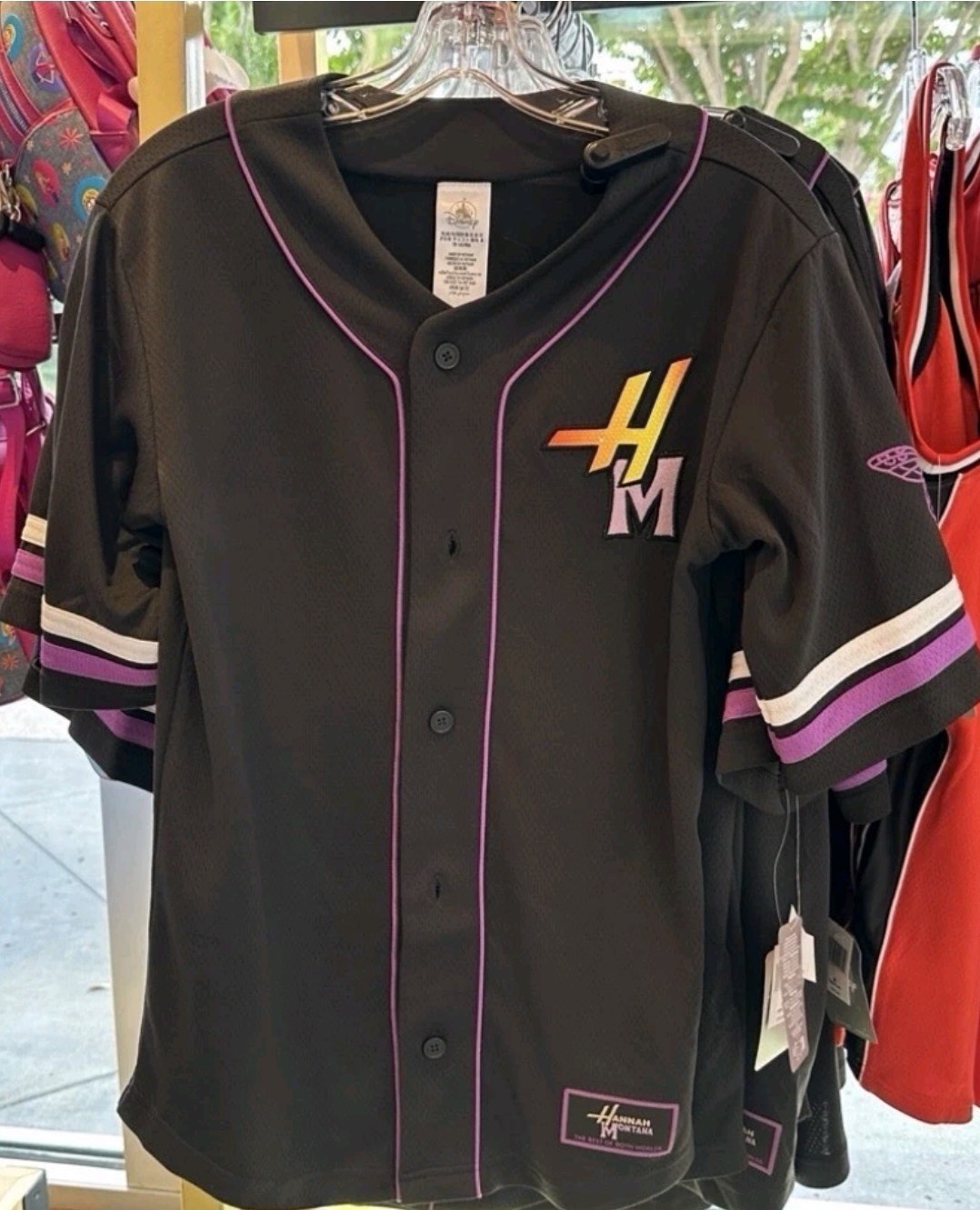 2026 Disney Parks Hannah Montana Baseball Jersey Black Adult NWT Size 2XL