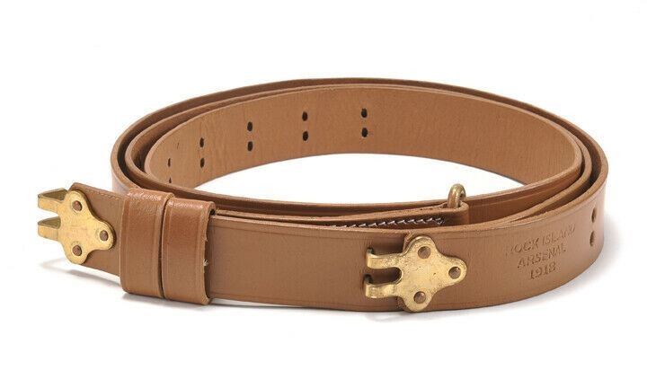 M1907 Military Leather Rifle Sling WW1 Marked Brass Hardware Garand Springfield M1907 Military Leather Rifle Sling WW1 Marked Brass Hardware Garand Springfield