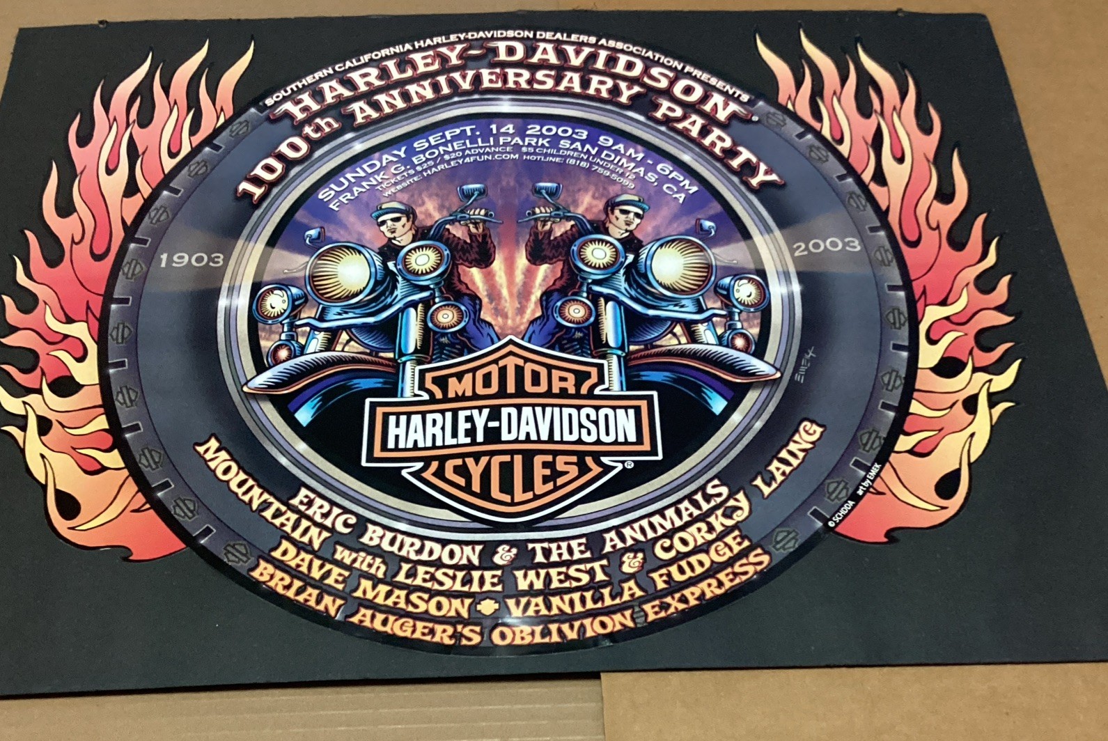 2003 Emek Poster Harley Davidson Motorcycles 100th Anniversary Party California